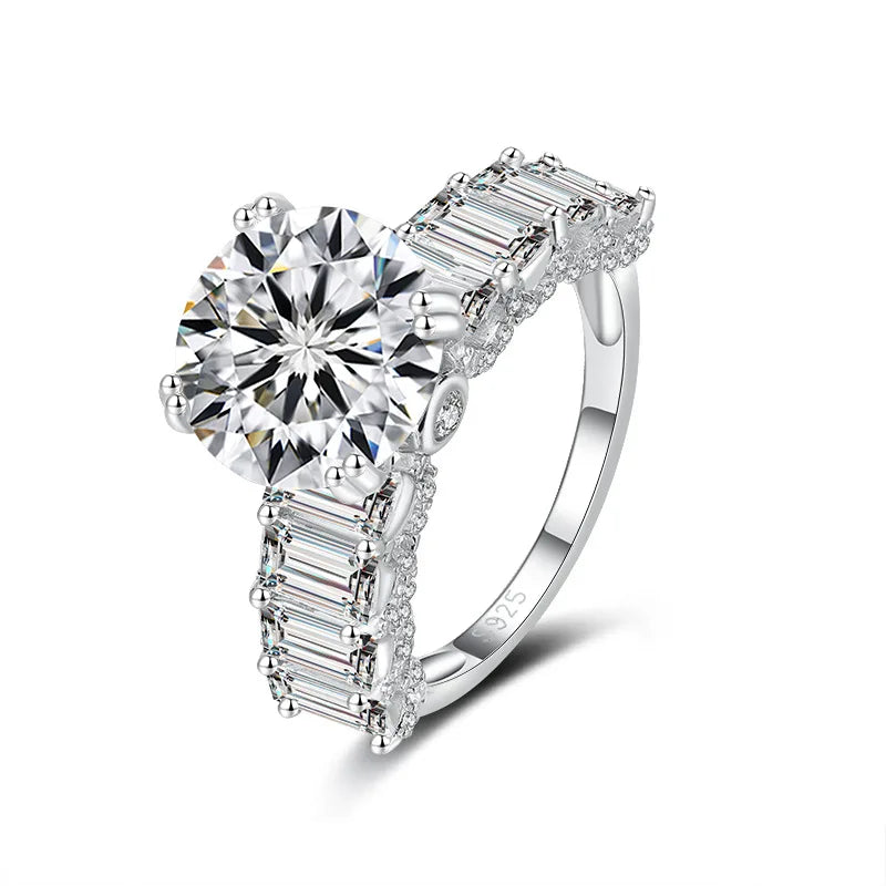 Moissanite Manufacturer 4Carat Sparkling Moissanite Ring Gra Certified Moissanite Ring for Women Fine Jewelry