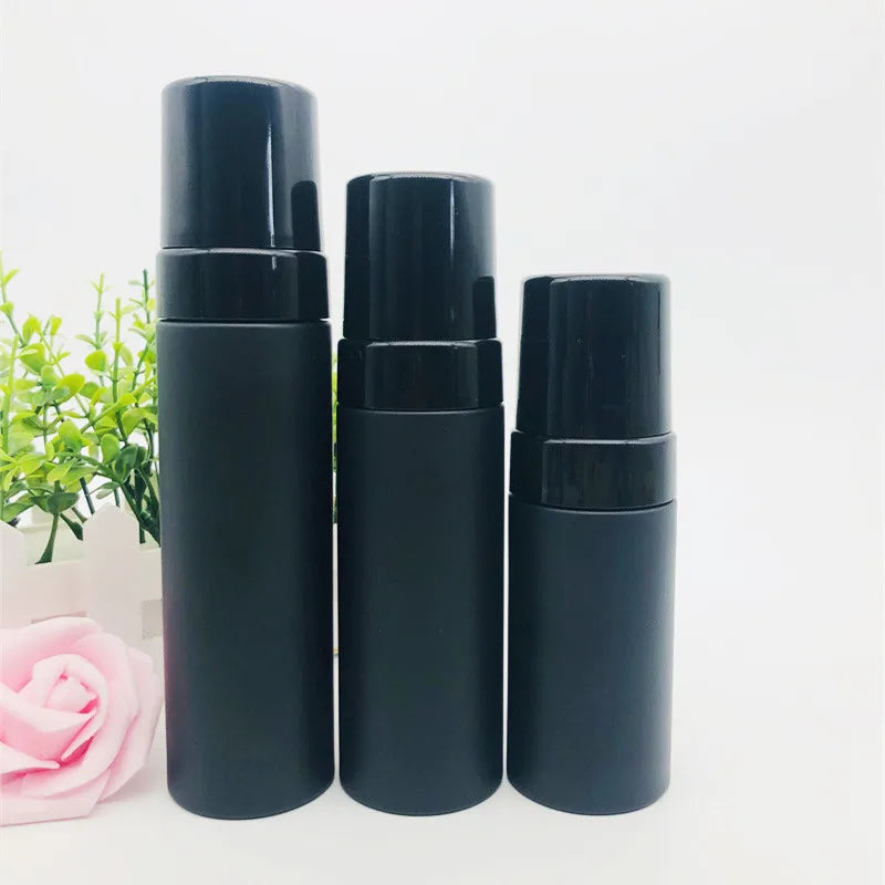 30ml 50ml 100ml Men Facial Cleanser Container Luxury Foaming Face Wash 2oz Dish Soap Spray Matte Black Foam Pump Plastic Bottle