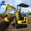 Rippa 1 Ton Crawler Mini Excavator Earth Moving Machinery Small Digger Micro Digging Machine With Attachments
