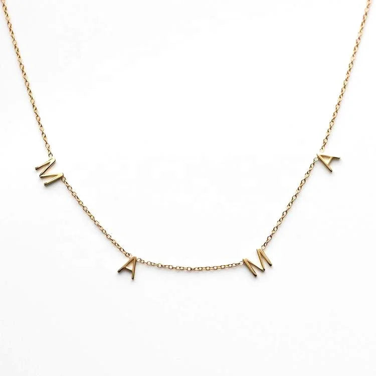 Milskye Personalization Mothers Day 18K Gold Plated Custom Letter Mom Necklace