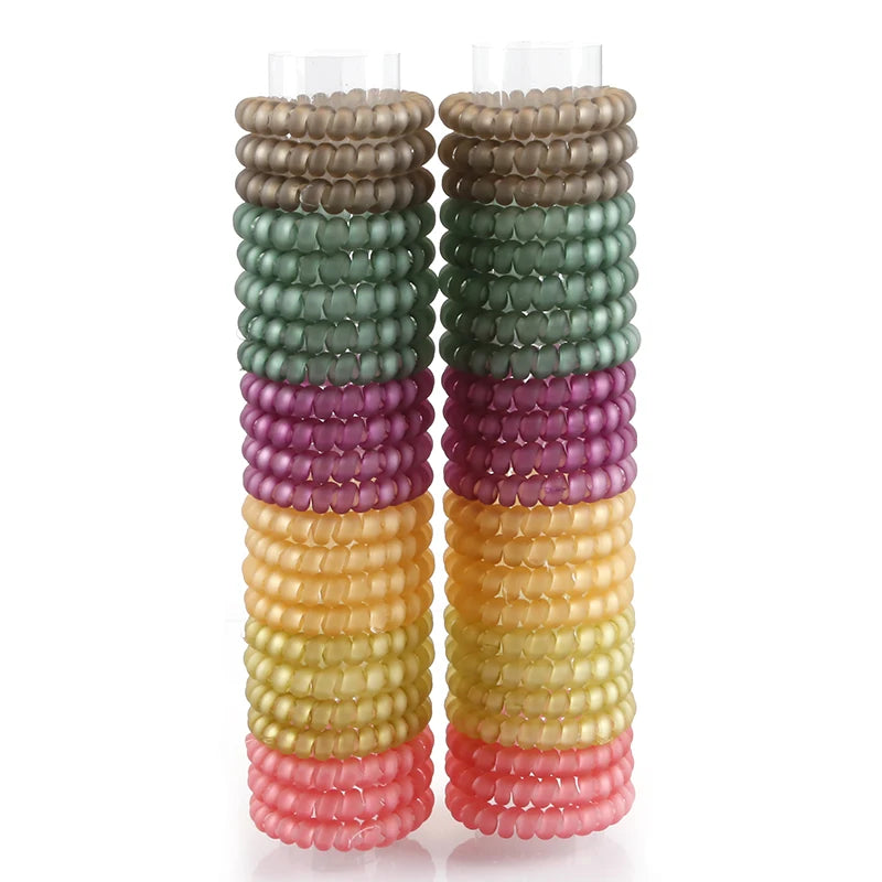 5.5cm Large Size Matte and Translucent Wire Hair Band Scrunchies Colorful Hair Ties Ponytail Holder for Women Girls