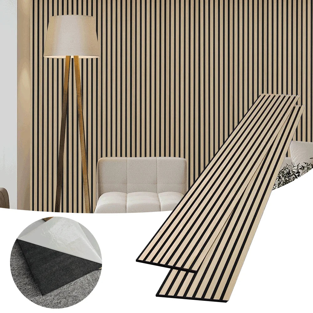 KASARO Innovatively Customized Self-adhesive Oak Trendy Wall Decorative Sound Proof Acoustic Panels for Home Office Interior