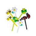 Kawii Mini Insect and Animal Fruit Forks Plastic Bee Flower Ladybug Food Picks Skewers Bento Accessories for Kids' Lunch Box