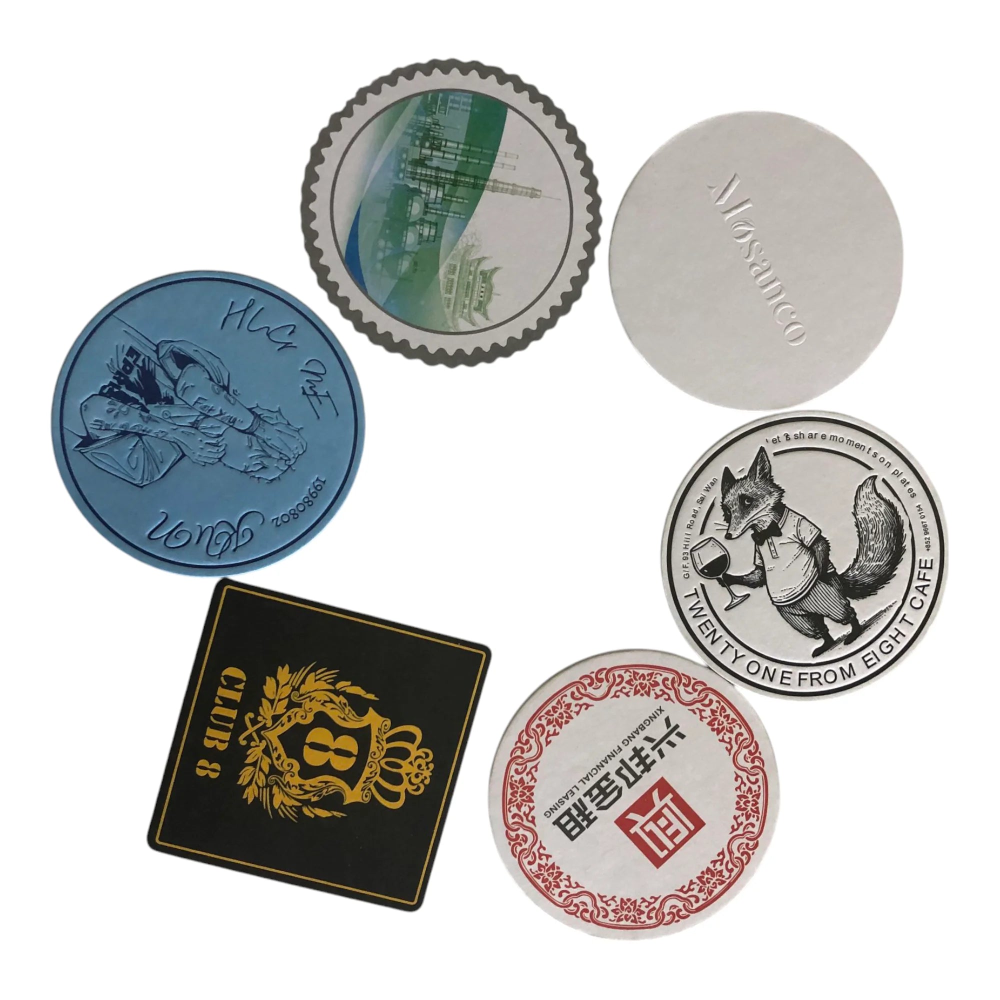Custom Logo Disposable Paper Tissue Coaster Absorbent Paper Cup Beer Coasters for Drink