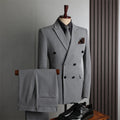 YanDing Men's Banquet Self Cultivation Suit Groom Double Breasted 3 Pieces Wedding Suit Design Dress
