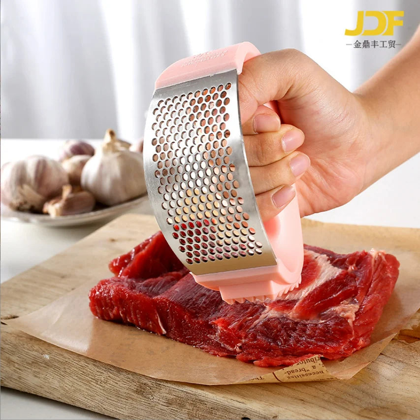 2-in-1 Stainless Steel Kitchen Manual Garlic Crusher Press Rocker Vegetable Mincer Peeler High Quality Metal Blade Masher Fruits