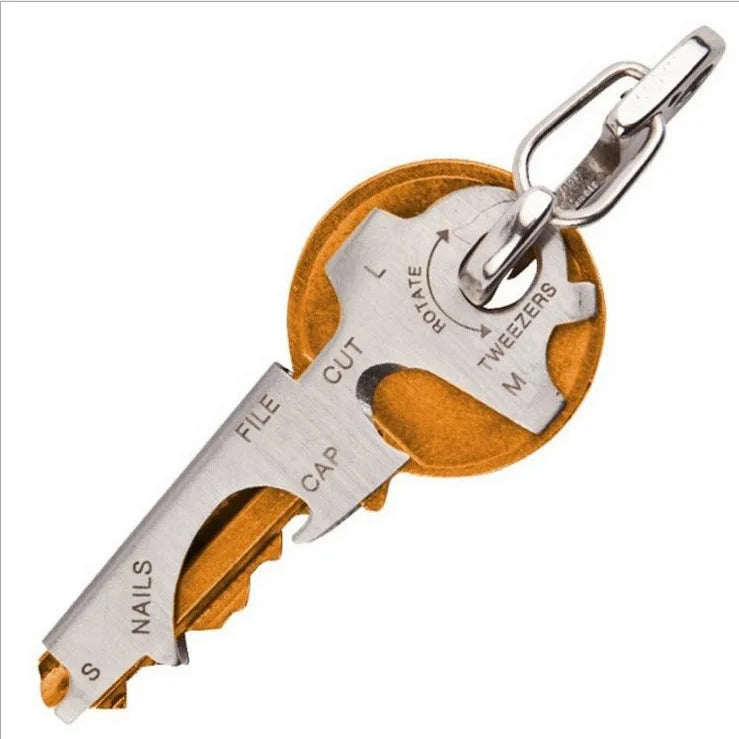 Multifunction 8in1 Outdoor Gadgets Stainless Steel Bottle Opener Keychain Stainless Steel EDC Bottle Opener
