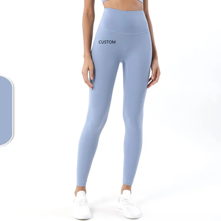 Fitness High Waist Slim Yoga Pants Workout Running Leggings Breathable Quick Dry Four-Way Stretch Lightweight Plus Size for Lady