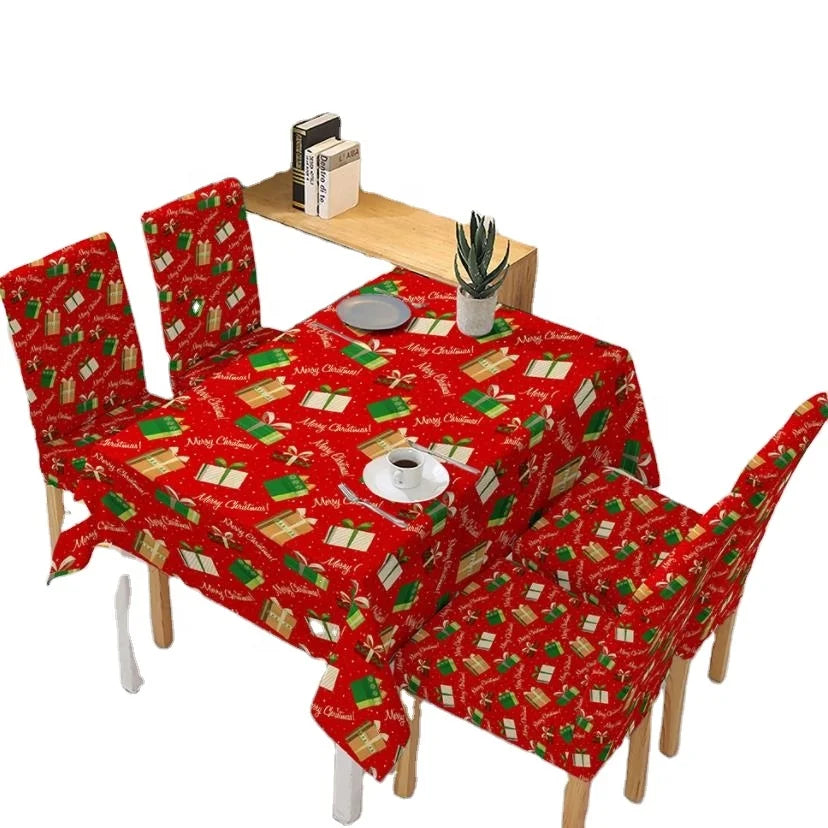 Christmas Decorations Tablecloth Chair Cover Decoration Elastic One-piece Chair-cover Absorbent Gift