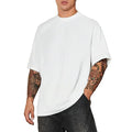 300 GSM Men's 100% Cotton Jersey Fabric O-Neck Oversize Drop Shoulder Solid Color Blank Streetwear Heavyweight T-Shirt