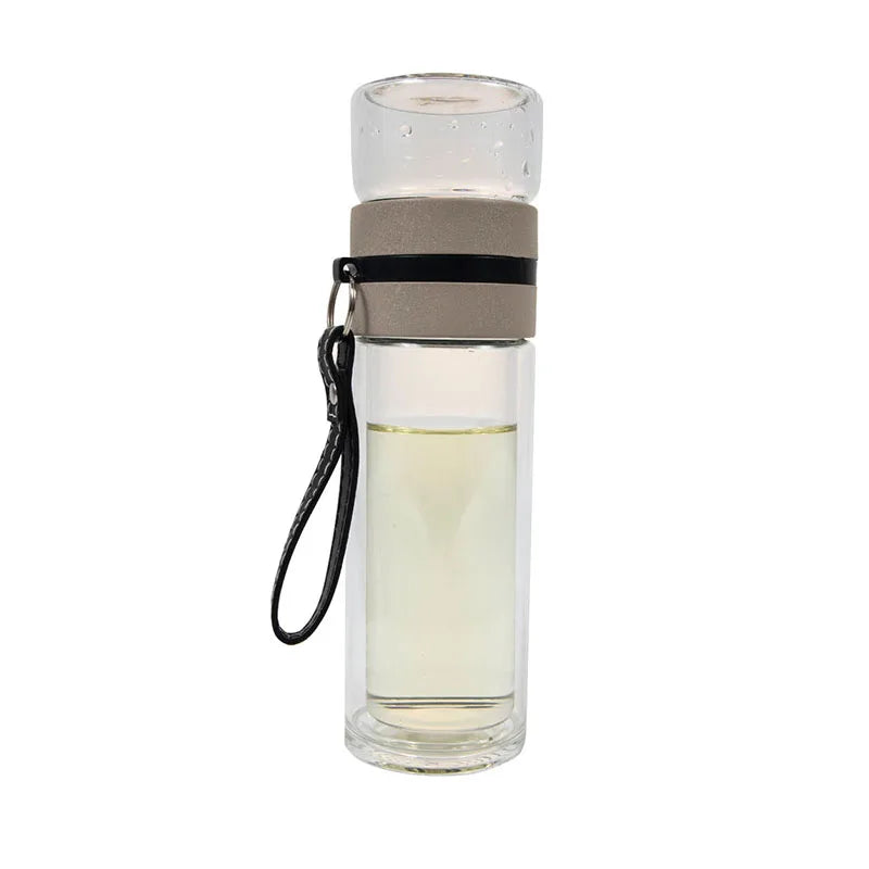 Eco Friendly Bpa Free Borosilicate Glass Tea Bottle With Rope and Tea Infuser