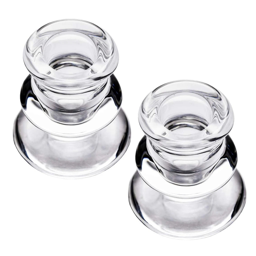 High Quality Nordic Style Clear Glass Candlestick Holder Wholesale Taper Candles Wedding Party Festival Decor Dining Evening