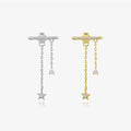 FUAMAY Fashion Jewelry Ladies 925 Silver Earrings Long Tassel Drop Chain Earrings Water Drop Star Drop Earrings