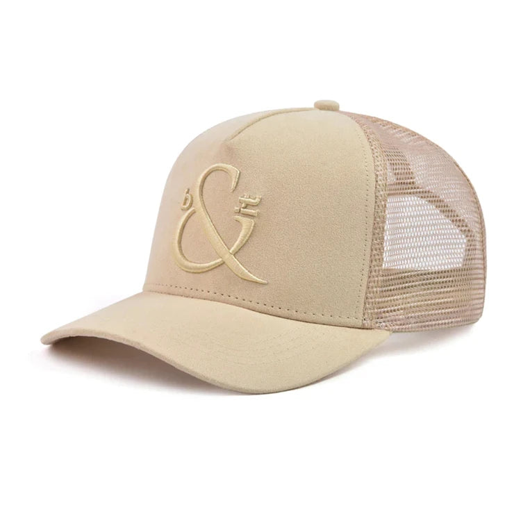 Custom Made Suede Mesh Back 5-Panel Breathable & Waterproof Trucker Caps Embroidery Fashion Outdoor Beach & Cycling Trucker Hat