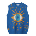 Custom Pattern Sweater V Neck Jacquard Vest Casual Knit Cotton Wool Blend Mens Sleeveless Sweaters V-neck Vest Tops