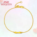 Gold Bow Three-Piece Frosted Bell Bracelet Simulation Gold Women's Necklace Ear Stud Bracelet Ring
