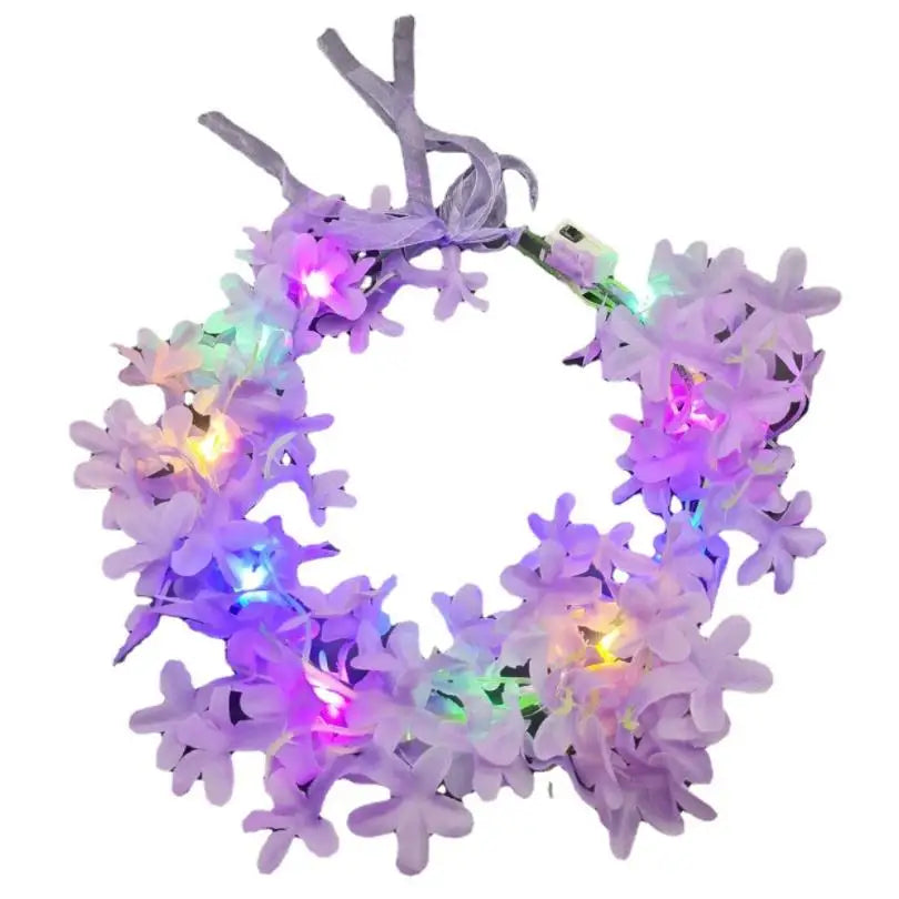 100pcs LED Flower Crown Wreath Headband Hairpin Party Scenic Area Night Market Local Promotion Square Best Selling Top Ring