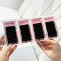 Abonnie 0.03 0.05 0.07mm Bottom Easy Fan Lash Trays Wholesale J C D L M Curl Matte Black Cashmere Easy Fan Lash Extension Trays
