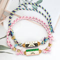 Bohemian colorful mountain handmade woven bracelet with oil pendant necklace love and happiness gold-plated fashion jewelry