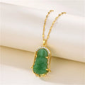 2025 New Jade Gold-plated Pendant Stainless Steel Buddha Necklace for Men