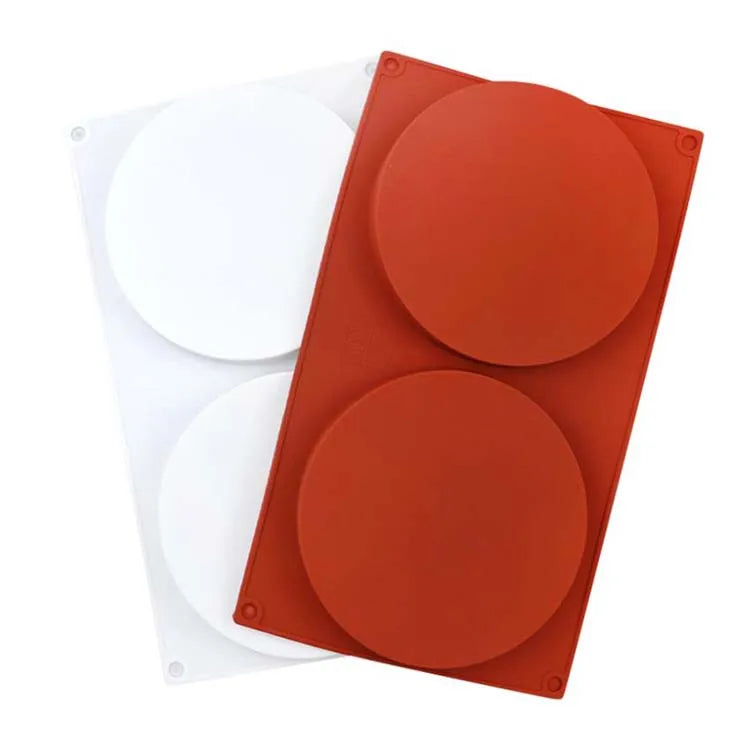 YS Factory Price 2 Holes Round Disc Candy Mold Silicone Decorating Flat Cylinder Chocolate Fondant Dessert Pastry Bakeware Tool
