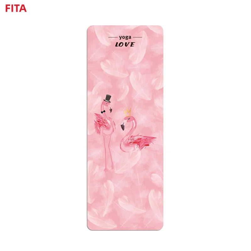 FITA Ultrathin 1.5mm Thick Wholesale Anti Slip Folding Travel Custom Print ECO Cheap Price Portable Suede Top Rubber Yoga Mat
