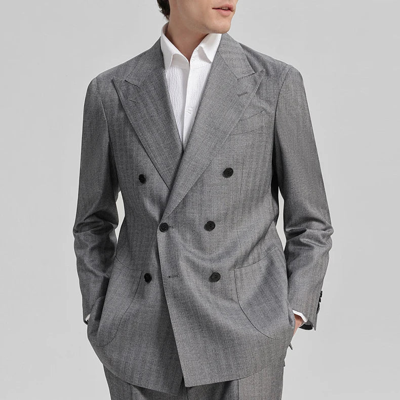 Men's Customizable Two-Piece Business Suit for Wedding Work Interviews-Breathable Waterproof Groom Clothing for Business