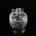 Round Jar Glass Crystal Jewelry Trinket Box with Flower Lid MH-QT0481