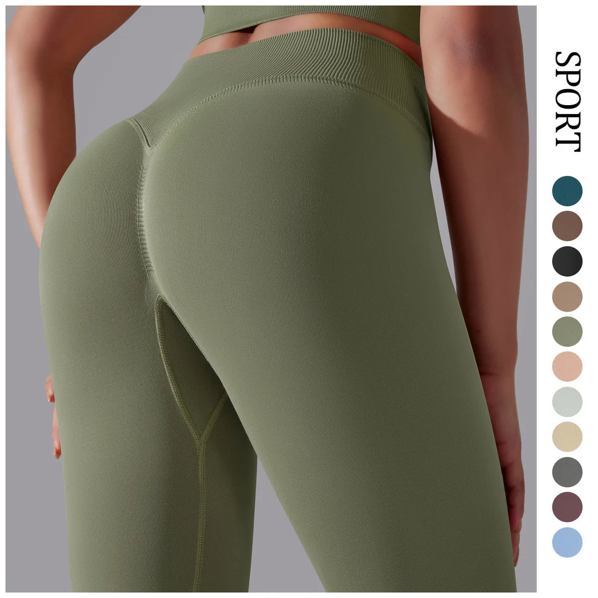 FLW Women High Waist Soft Stretchy Quick Dry Seamless Scrunch Yoga Leggings