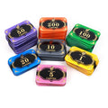 Professional Acrylic Poker Chip Plaque 68mm Rectangle Shape Uv with Custom logo Value for Casino Royale Gambling Game