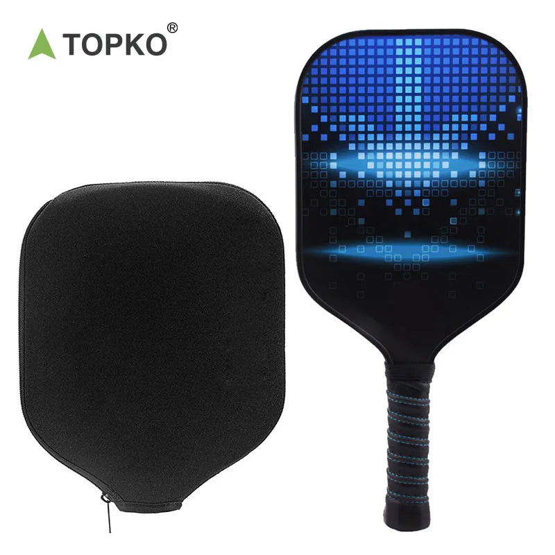 TOPKO Custom Design Pattern Glass Fiber Pickleball Paddle Hot Selling Single Pickleball Racket with Cover
