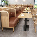 Hotel Restaurant Custom Wooden Rattan Booth Sofa