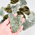HY Gemstone Labradorite Heart Gua Sha Tools Scraping Guasha Stone for Face