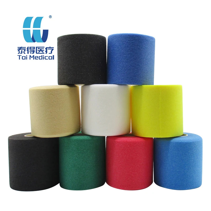 Customizable Factory Unisex Sports Tape 5CMx20M Soft Elastic Breathable PU Foam Bandage Wrap