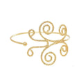 Double Open End Spiral Pattern Bracelet Bangle Charming Armlet Trend Silver Gold Metal Adjustable