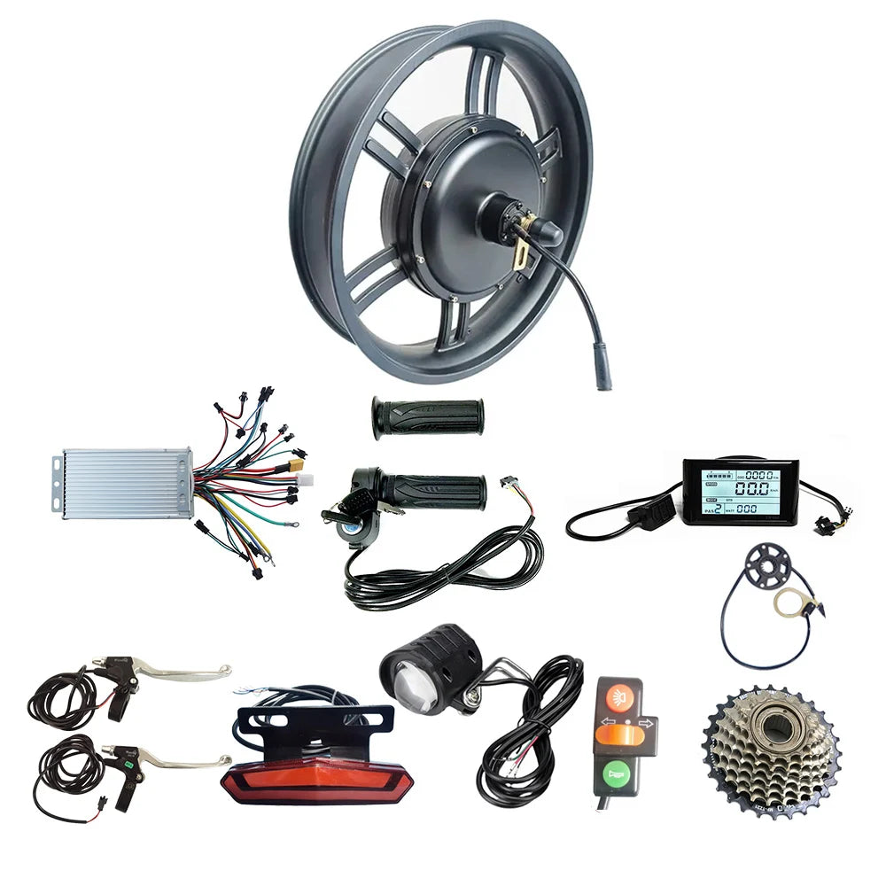 Fast Speed 20 20x4.0 20x4 Inch Gearless 48V 60V 1000W 1500W Fat Tire Rear Wheel Hub Motor Electric Bicycle E Bike Conversion Kit