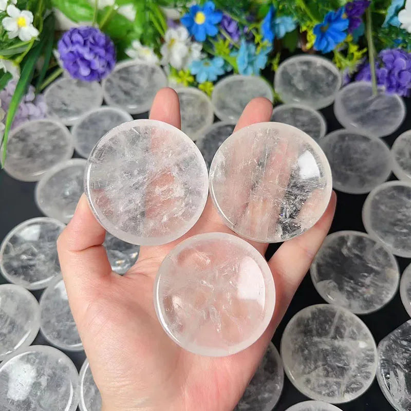 Wholesale Round Shaped Real Quartz Crystal Bowls Natural Crystals Healing Stone Clear Quartz Crystal Bowl Carving Crafts