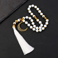 Muslim Rosary Dubai 12mm Beads Crystal Bracelet Tassel Moon Islamic Prayer Misbaha Jewelry Ramadan Gift Wholesale