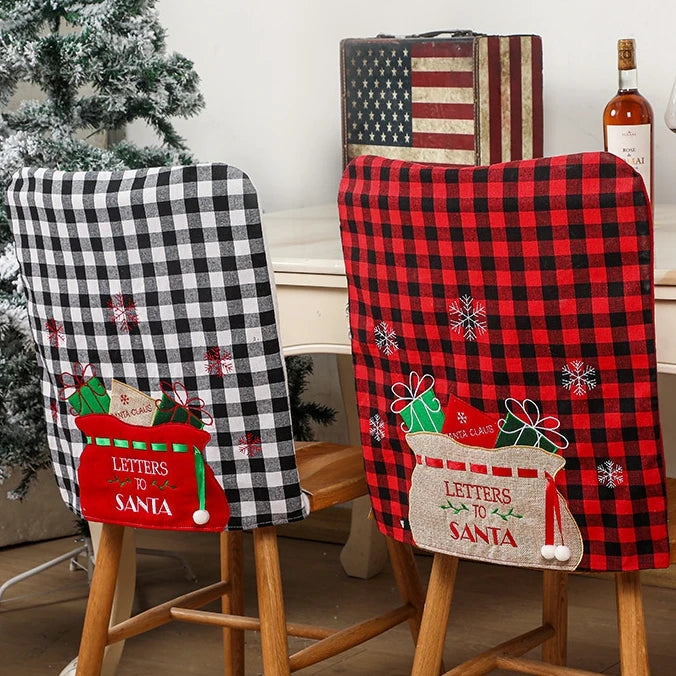 Factory Price Christmas Chair Cover Xmas Printing Stretch Dining Chair Cover Protector Seat Slipcovers for Hotel Banquet Wedding