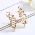 Popular Brands Cubic Zirconia Cuff Earrings 18K Gold Plated Huggie Vintage Big Designer Earrings for Women