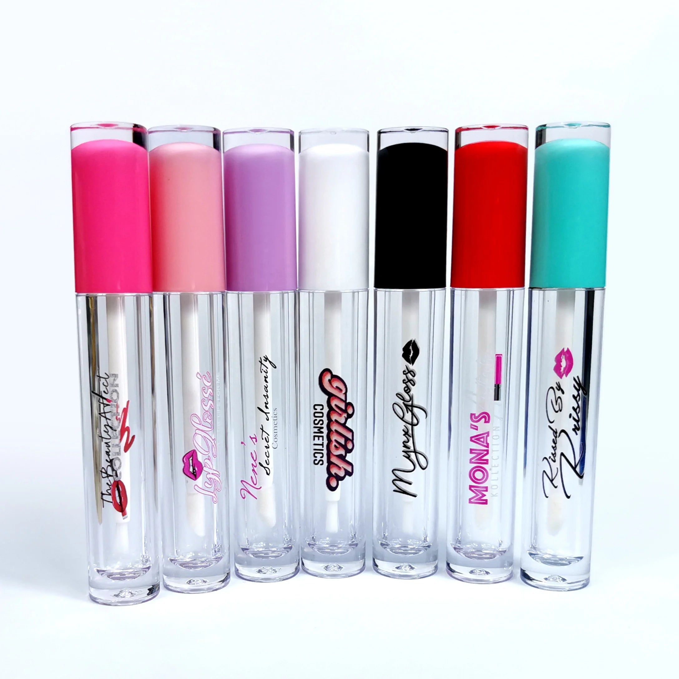 PETG Clear Lip Glaze Packaging Empty Bottle Container Round Full Transparent Lip Gloss Tube Lip Glaze Tube