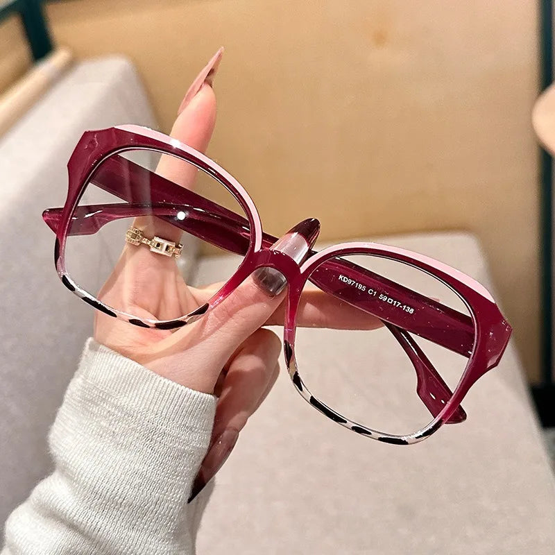 2025 New Trendy Personality Anti Blue Light Glasses Glasses Frame Unisex Oversized Computer Eyeglasses Optical