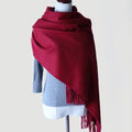 2024 Newest Arrival Autumn Cozy Luxury Oversize Long Cashmere Shawl Solid Custom Woven Scarf for Women
