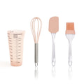 Modern Home Baking Tool Set 4-Piece Silicone Spatula/Brush/10 Inch Whisk/450ML Plastic Big Tall Measuring Cup 450ML Plastic Big
