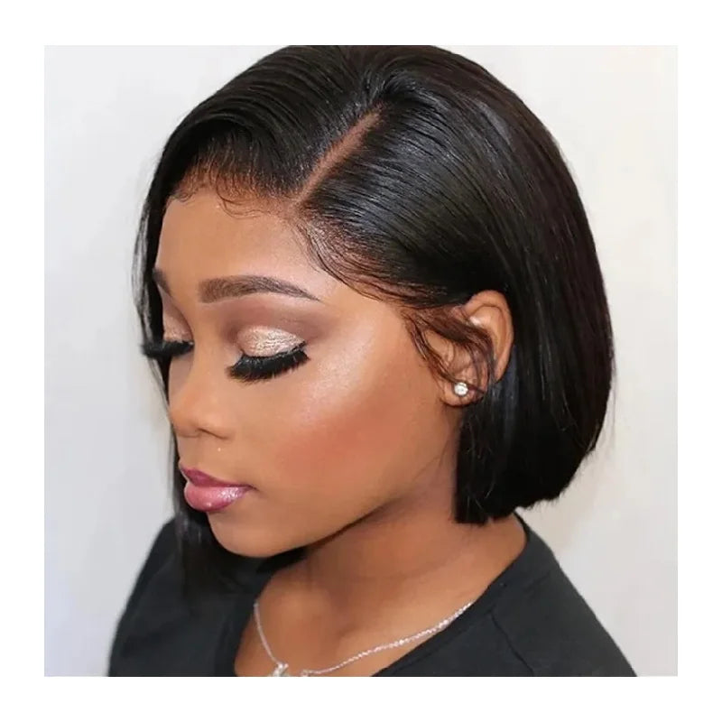 Cheap Short bob Wigs for Black Women Virgin Brazilian bob Lace Frontal Wigs 100% Human Hair hd Lace Front Wig MegaBDM
