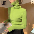 Cheap Wholesale Hot Products Autumn Winter Women Turtleneck Slim Pullover Basic Tops Casual Soft Knit Sweater