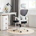 China High-Back Executive Office Chair Ergonomic White Frame Headrest Flip Armrest Adjustable Height-Modern Design Mesh Fabric
