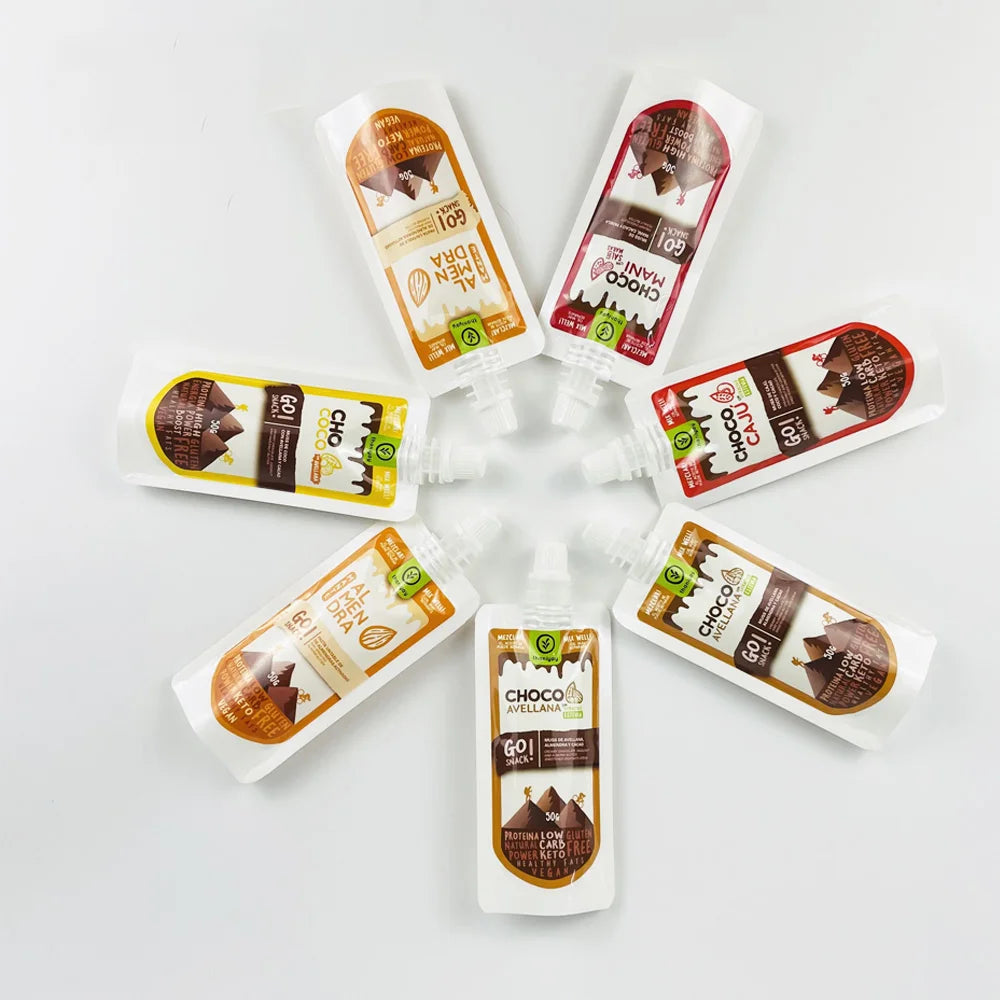 Customized Reusable Energy Gel Packaging Bag/ Liquid Stand up Spout Pouch with Top Spout