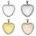 AA01352 Crystal Bracelet Making Jewelry Custom Diy Accessories Zinc Alloy Heart Metal Blank Cameo Cabochon Setting Base for Jewe