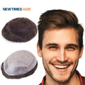 Men's Lace Base Toupee Hairpiece Wig Virgin Indian Remy Hair PU Technique Hair Unit Replacement High Grade Skin Model Number